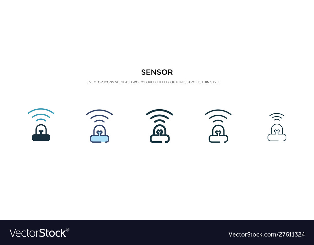 Sensor icon in different style two colored and Vector Image