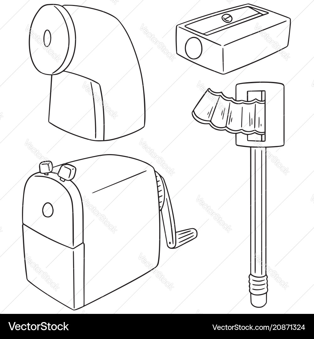 Set pencil sharpener Royalty Free Vector Image