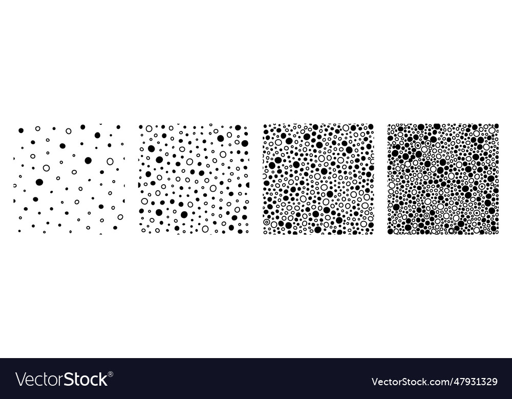 Black outlined and filled circles background Vector Image