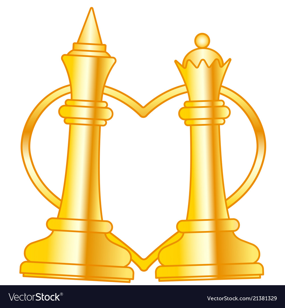 King and queen love chess Royalty Free Vector Image