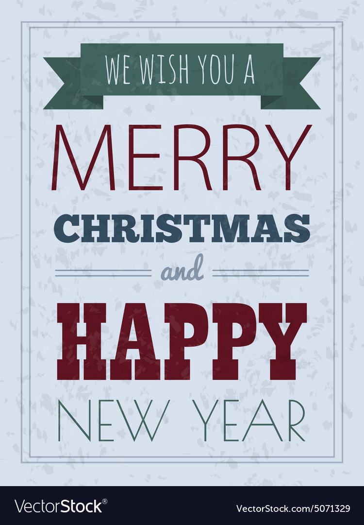 Christmas card with typography design Royalty Free Vector