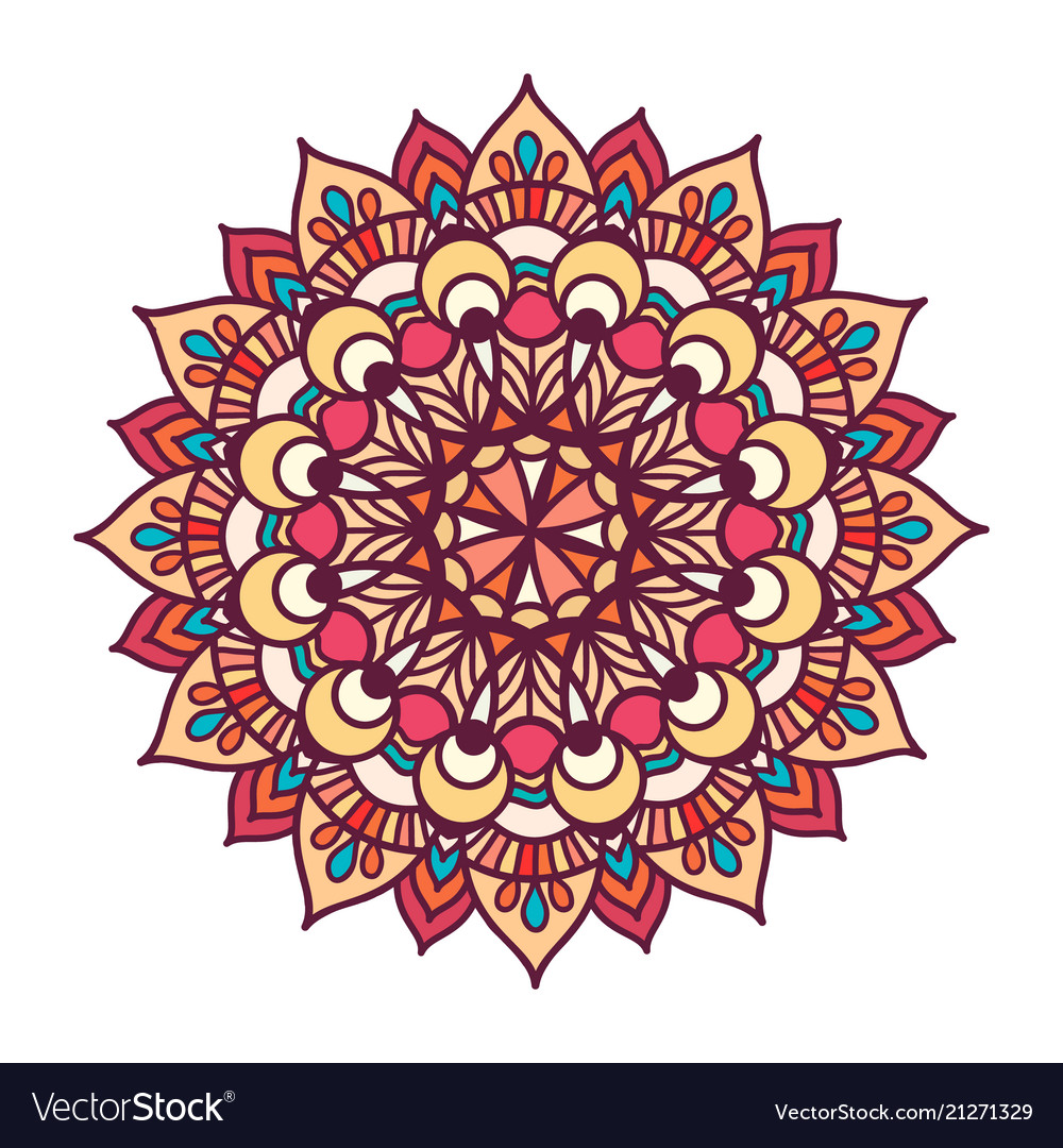 Color ornament mandala Royalty Free Vector Image