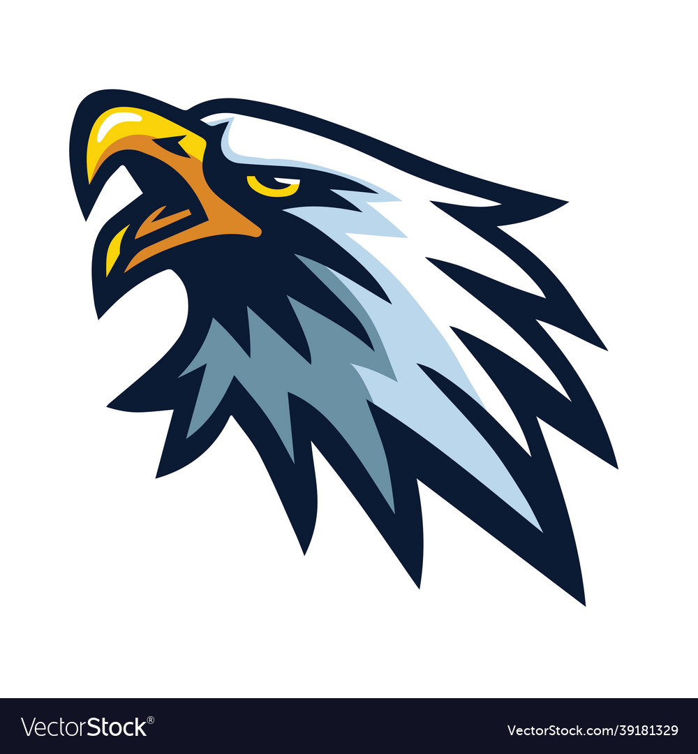 Eagle mascot logo sports team design Royalty Free Vector