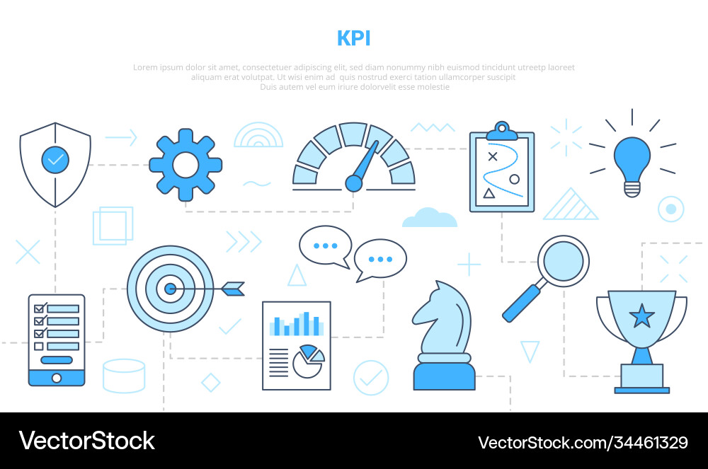 Kpi key performance indicator concept with icon Vector Image