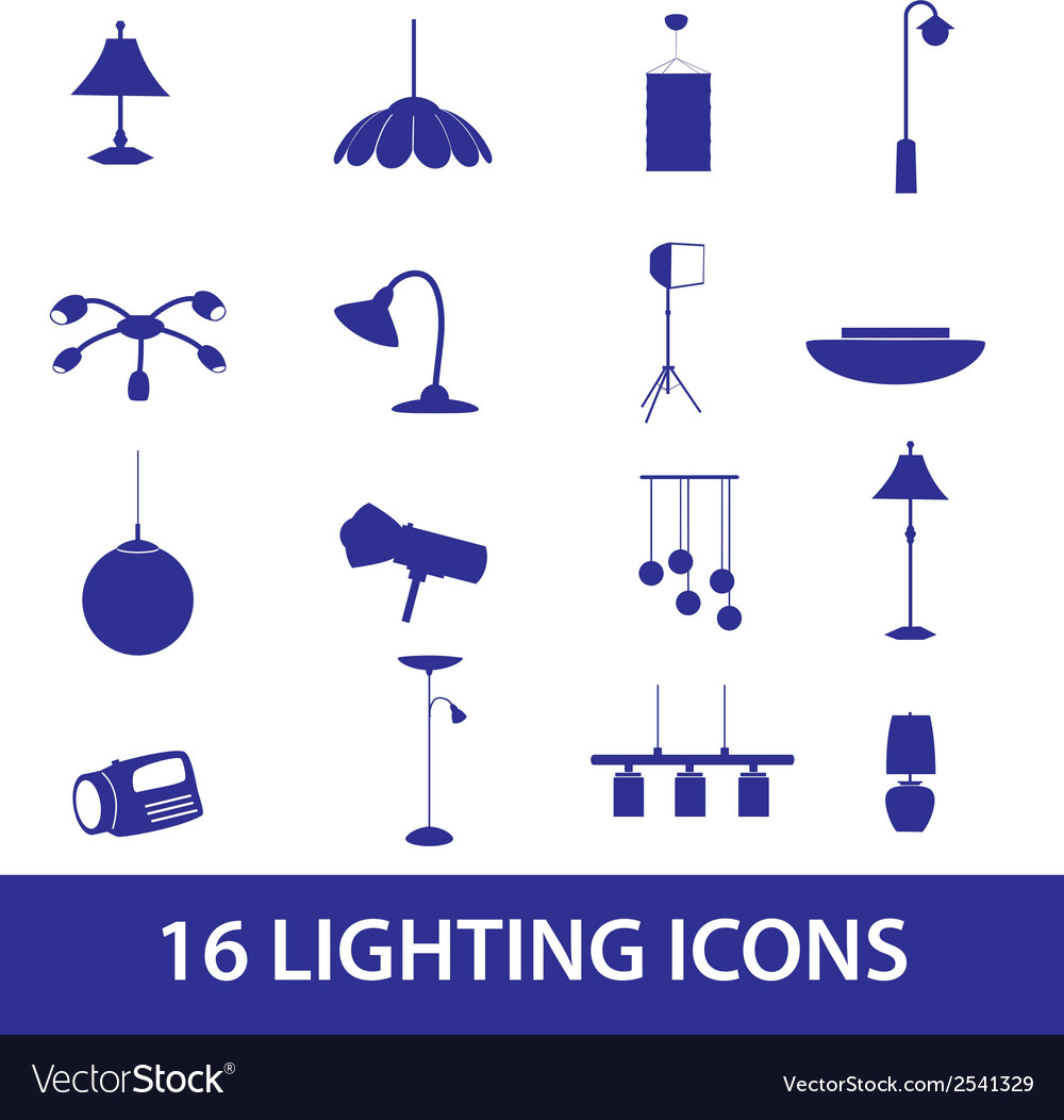 Lighting icons set eps10 Royalty Free Vector Image