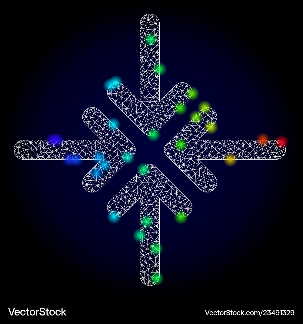 Network mesh collapse arrows with spectrum Vector Image