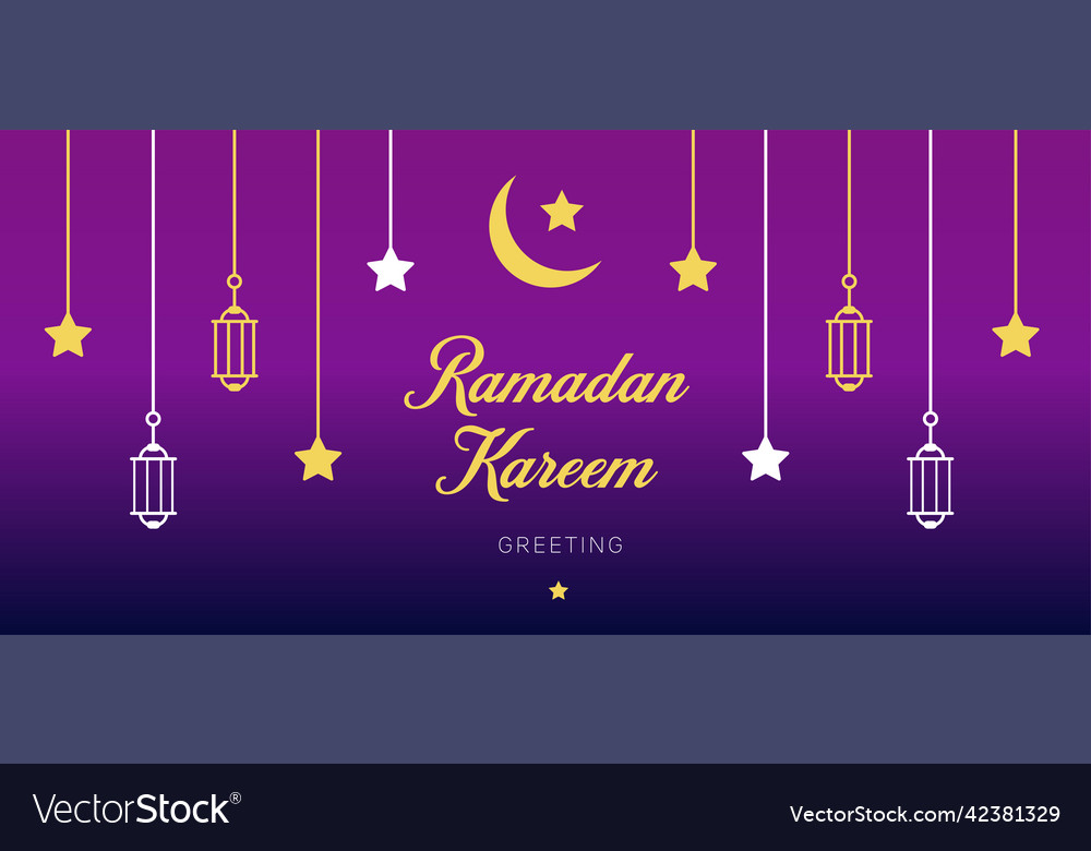 Ramadan kareem greeting card and banner Royalty Free Vector