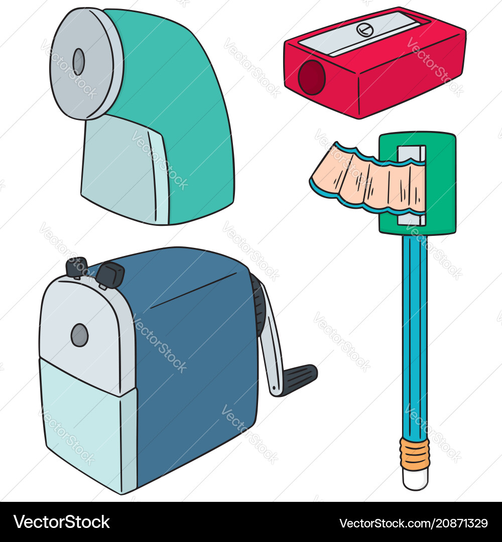Set of pencil sharpener Royalty Free Vector Image