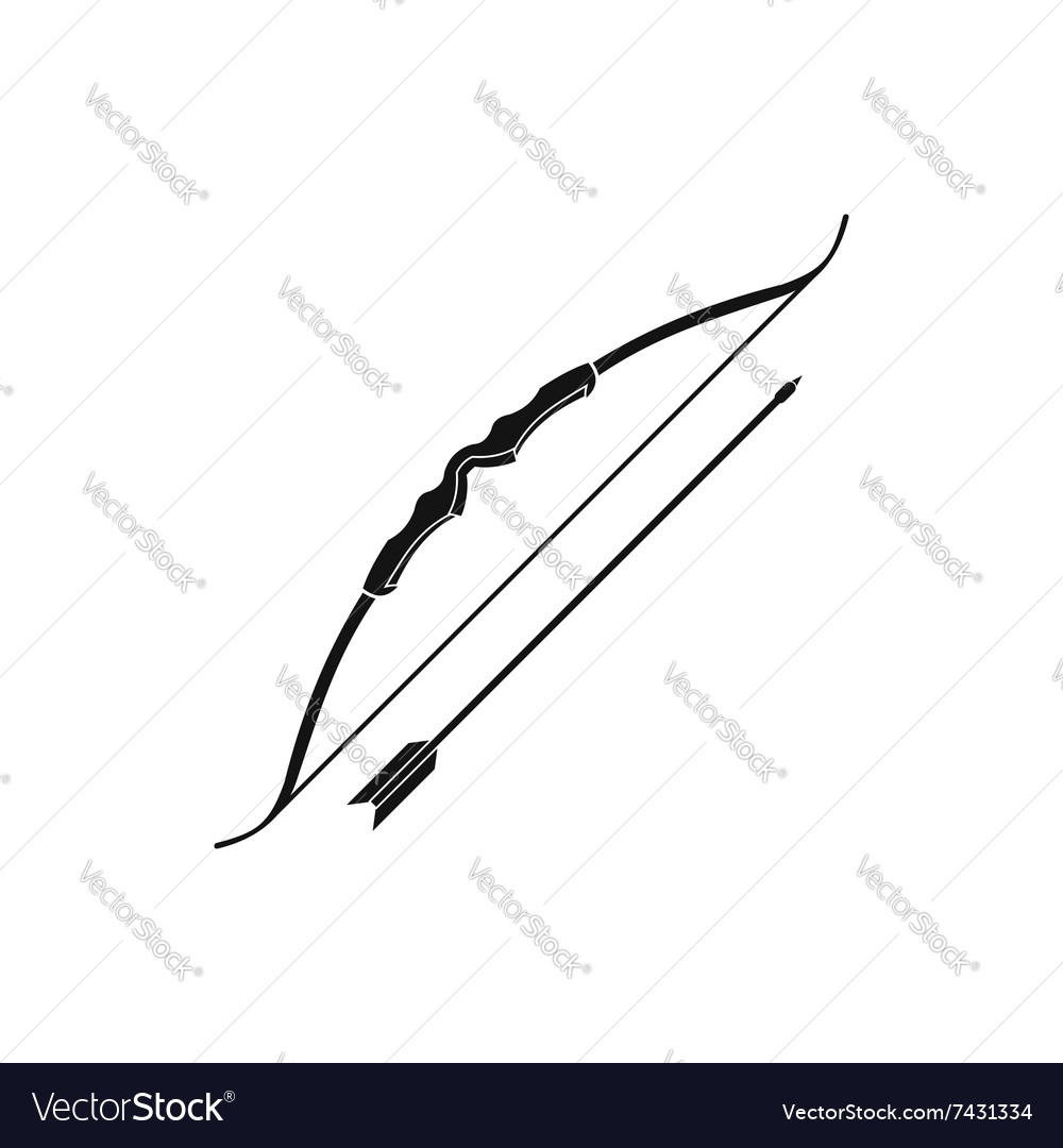 Download Bow and arrow black simple icon Royalty Free Vector Image