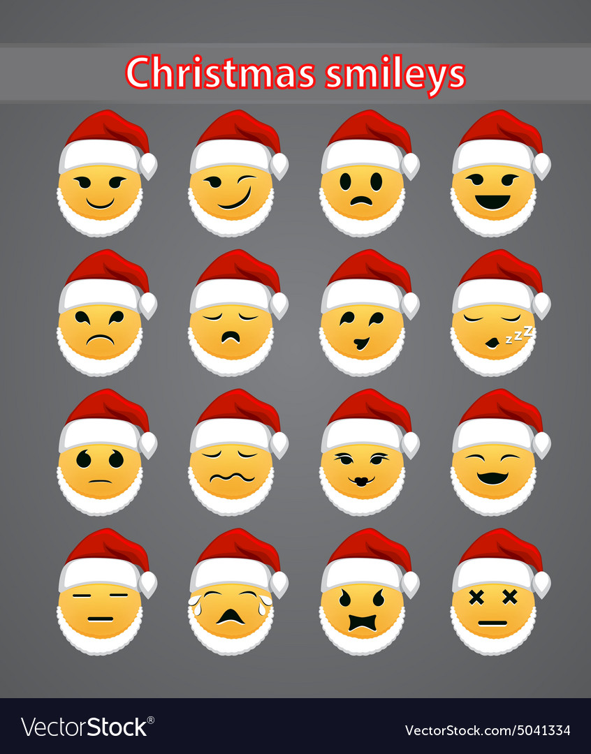 Celebratory Christmas Smileys Royalty Free Vector Image