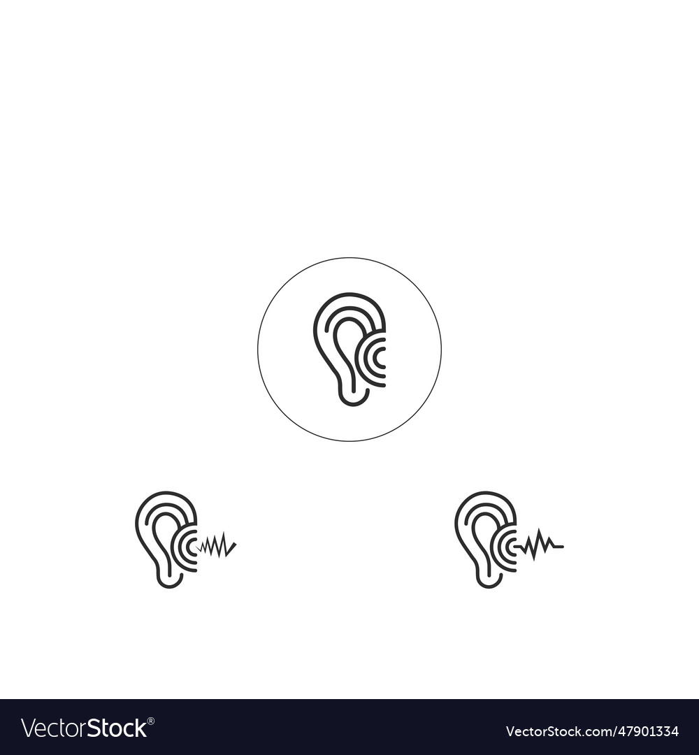 Ear hearing logo creative design template Vector Image