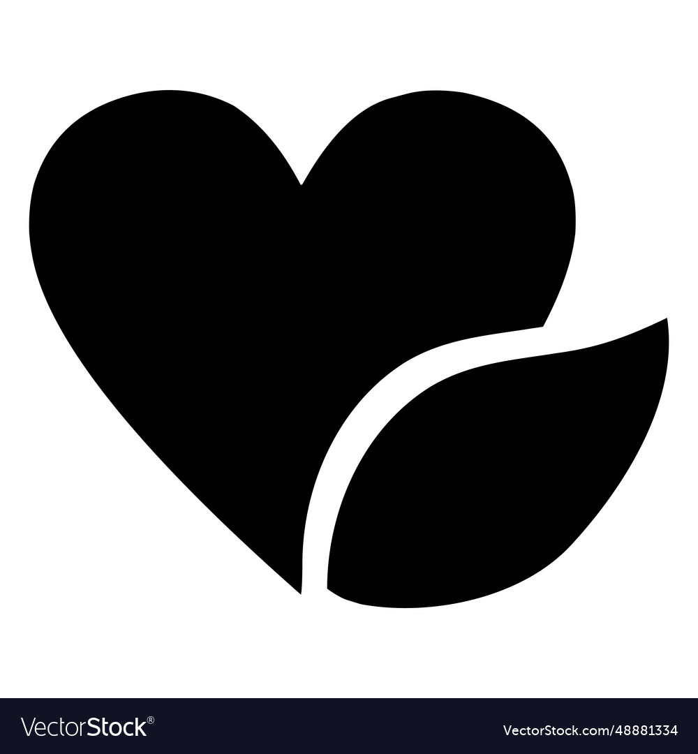 Heart logo leaf Royalty Free Vector Image - VectorStock