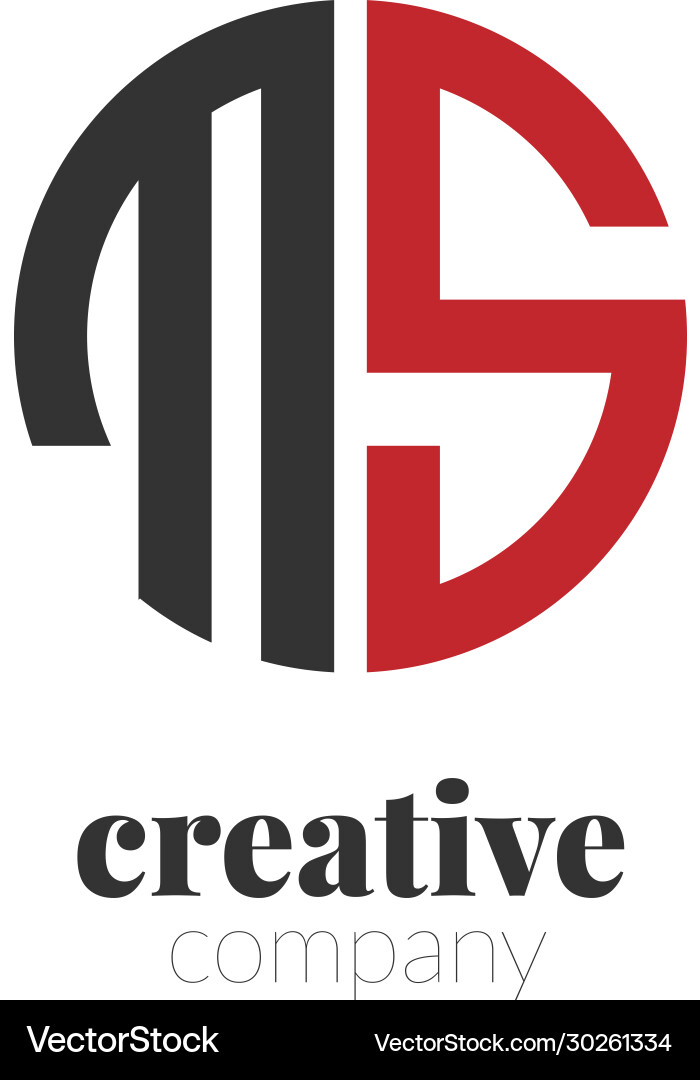 Initial letter ms creative elegant circle logo Vector Image