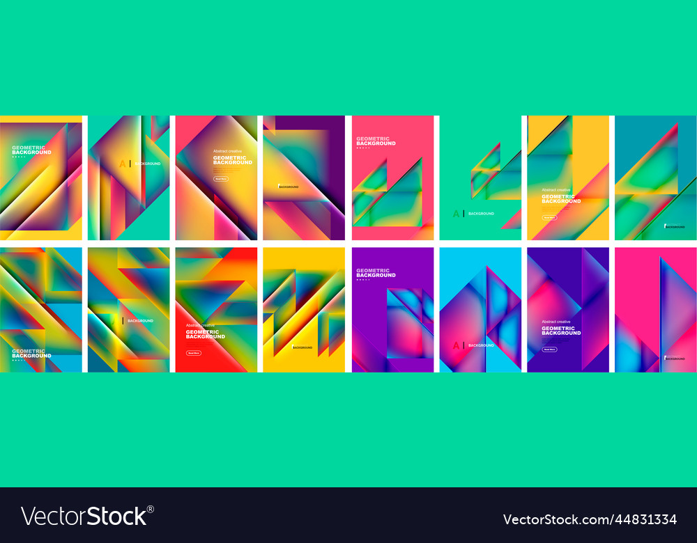 Set of abstract geometric posters triangle Vector Image