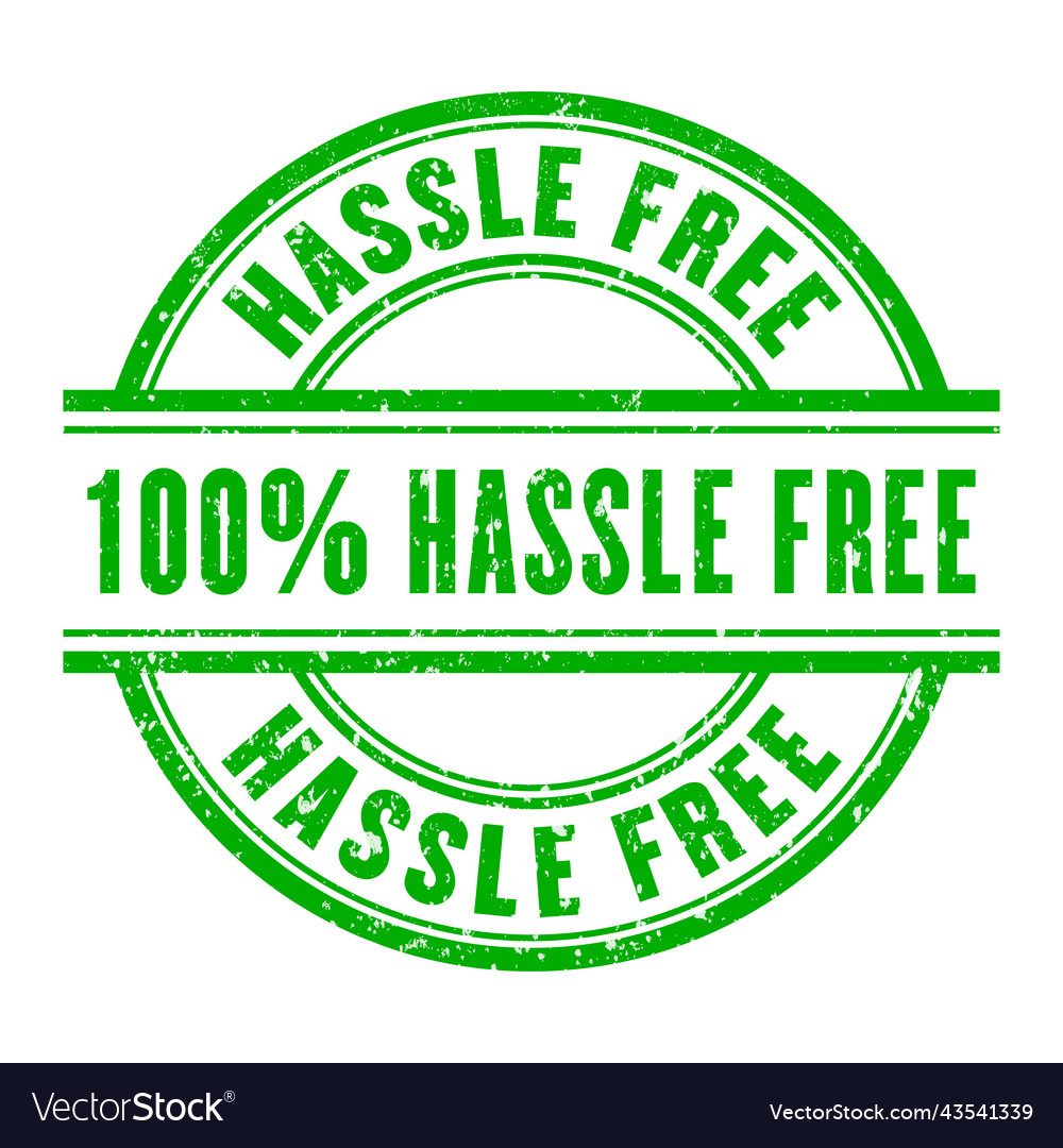 Hassle free stamp isolated on white background Vector Image