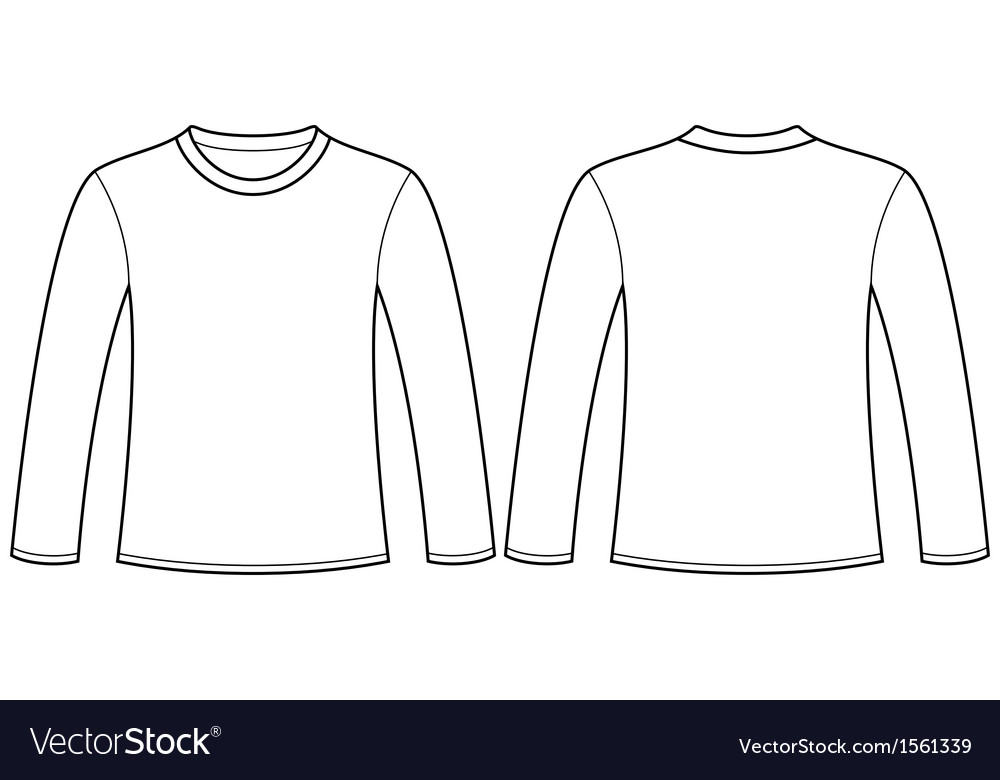 Download Long-sleeved T-shirt template Royalty Free Vector Image