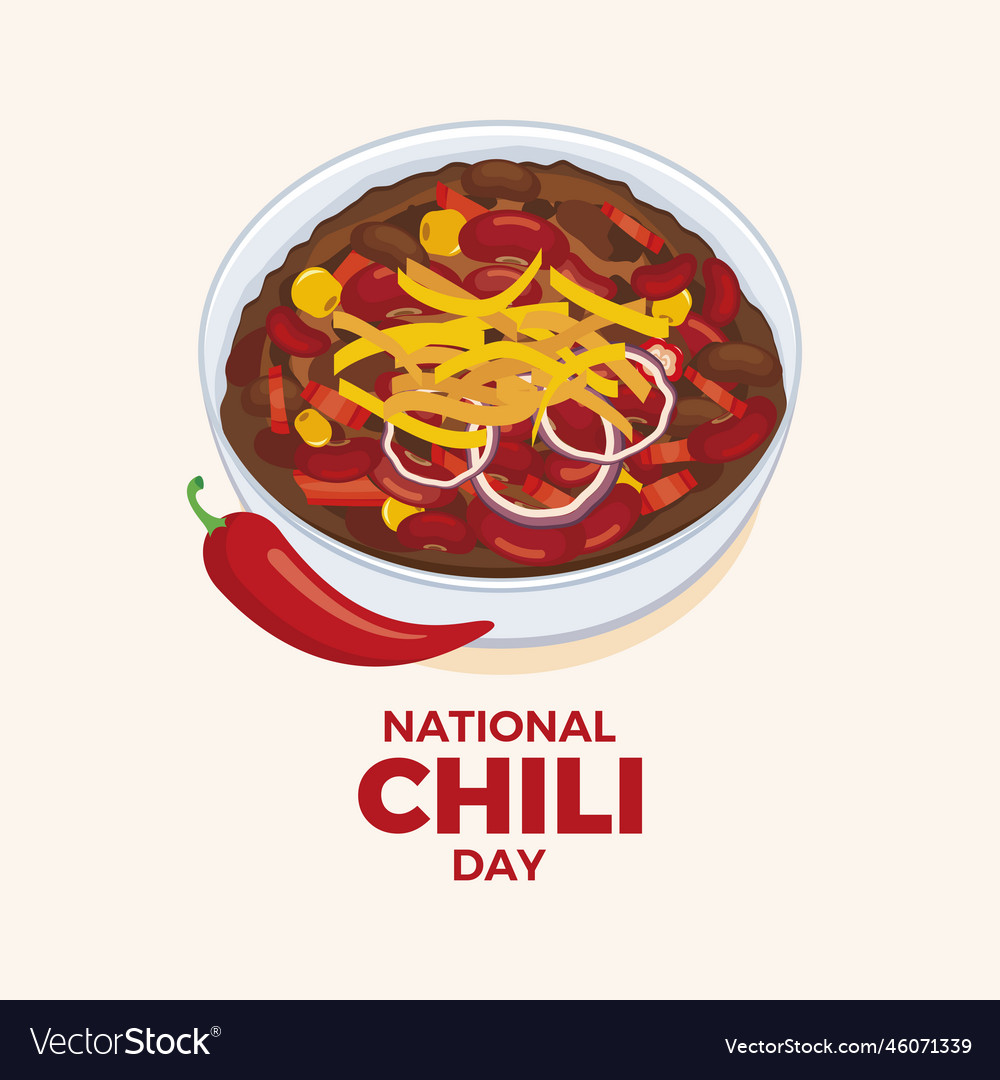 National chili day poster Royalty Free Vector Image