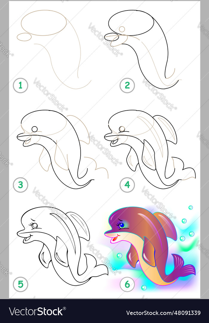 Page shows how to learn step by step to draw Vector Image