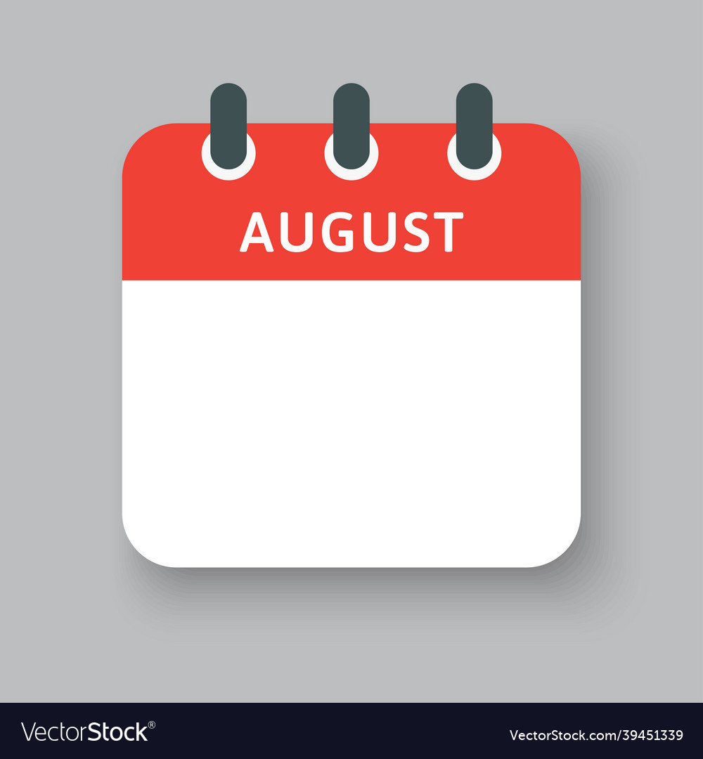 Template icon calendar month of year august Vector Image