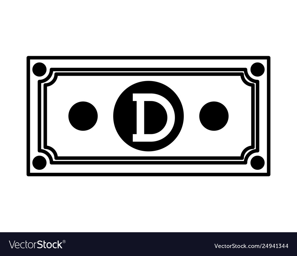 Bill dogecoin commerce technology icon Royalty Free Vector