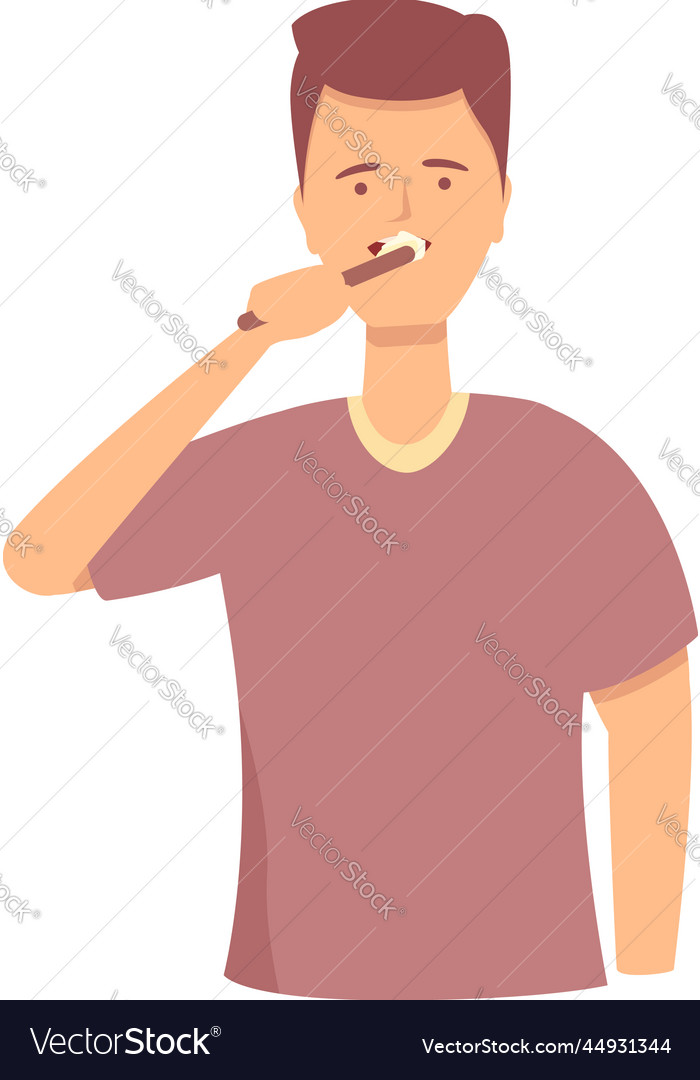 Clean teeth icon cartoon child boy Royalty Free Vector Image