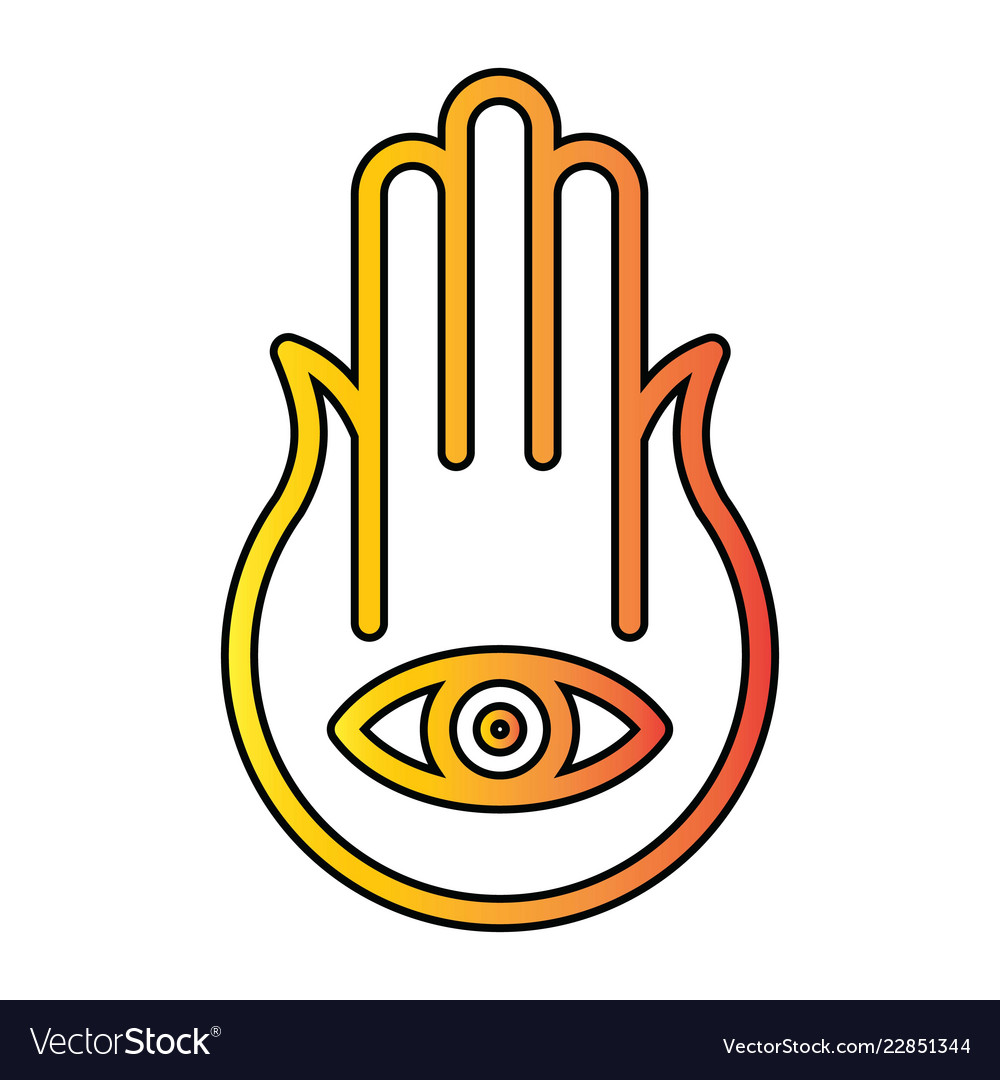 Hand eye icon in creative design with elements Vector Image