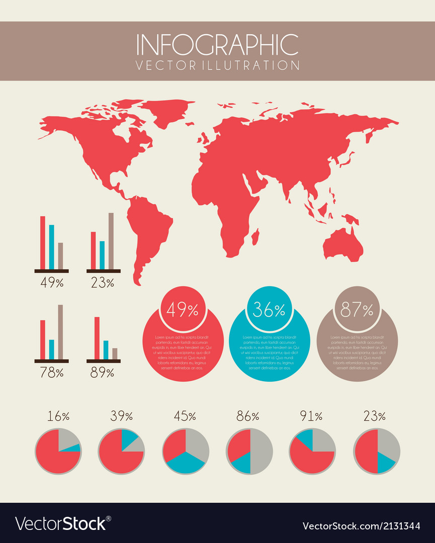 Infographics design over pink background Vector Image