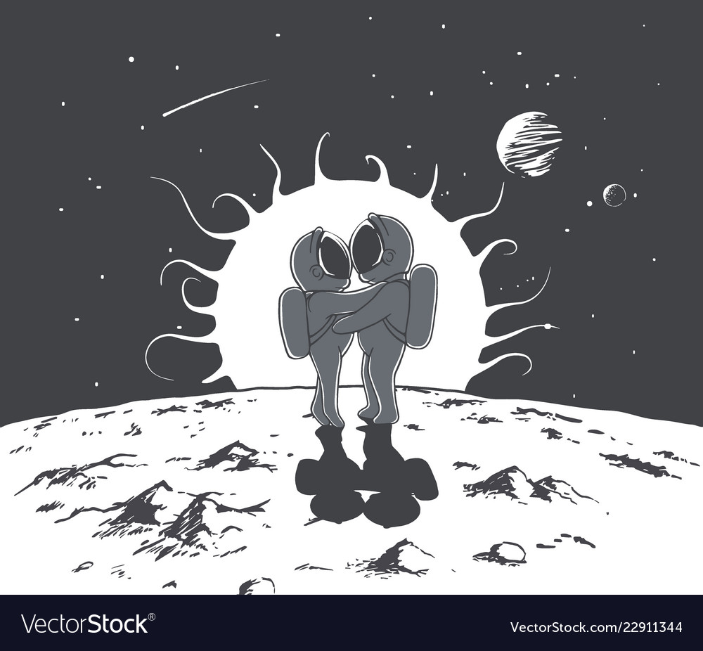 Love and astronauts Royalty Free Vector Image - VectorStock