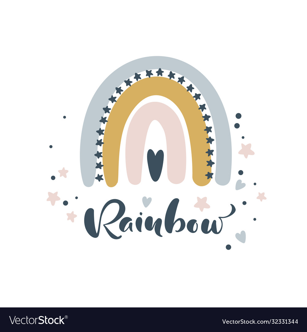 Rainbow calligraphy lettering text Royalty Free Vector Image