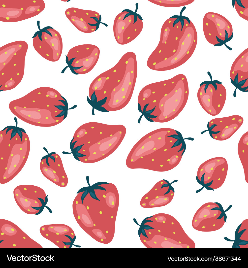 Seamless pattern fresh strawberry background Vector Image