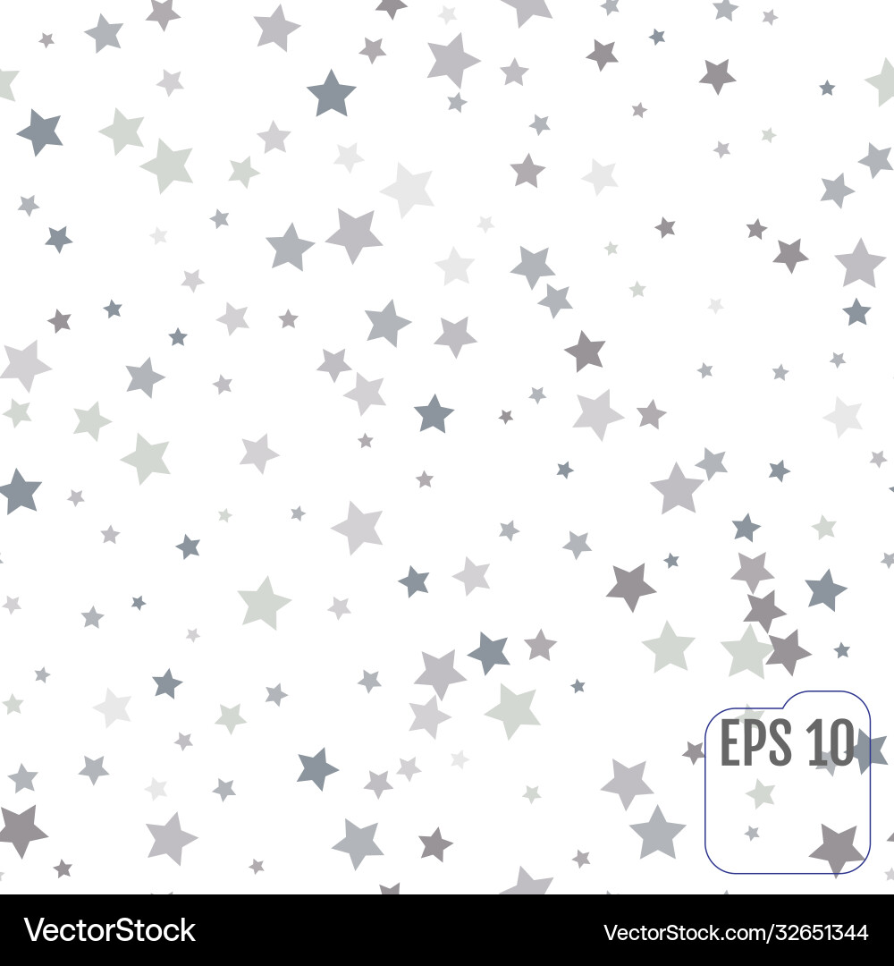 Seamless pattern with silver stars Royalty Free Vector Image