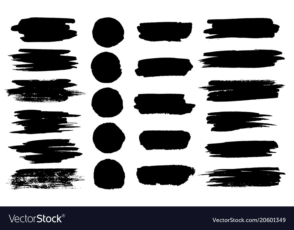 Black paint brush spots highlighter lines