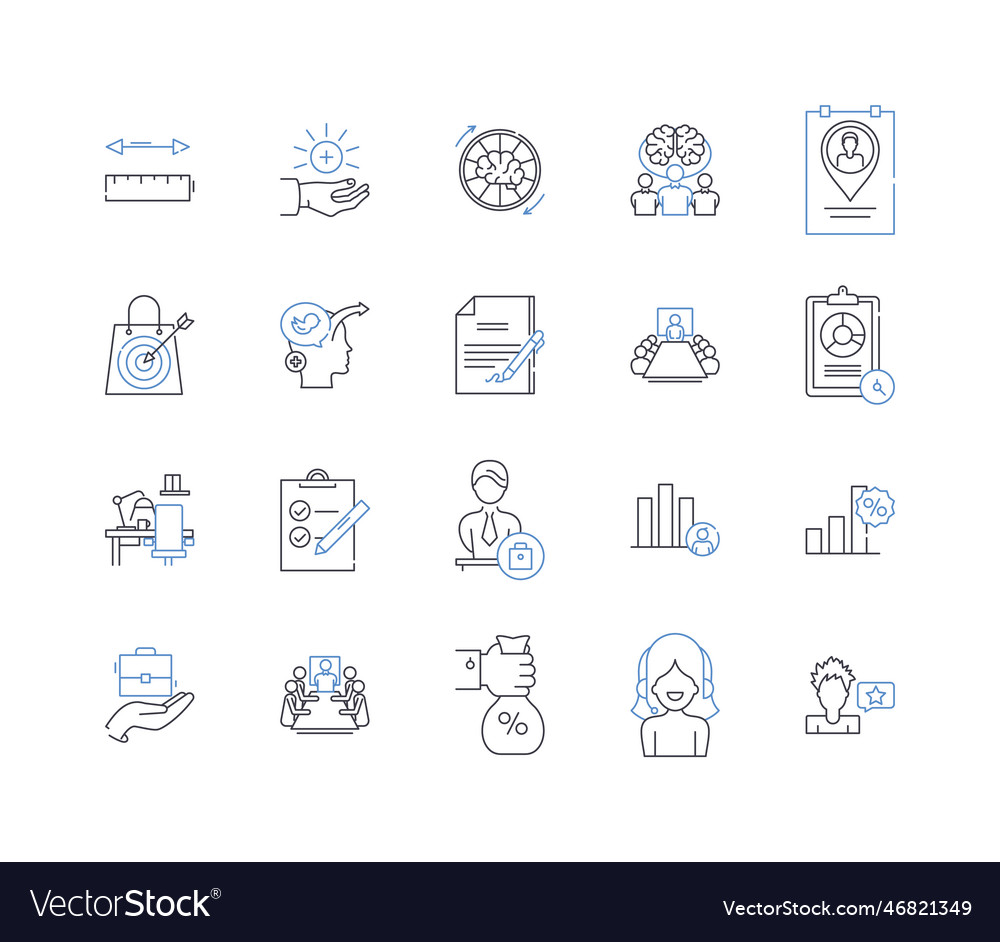 Event logistics line icons collection scheduling Vector Image