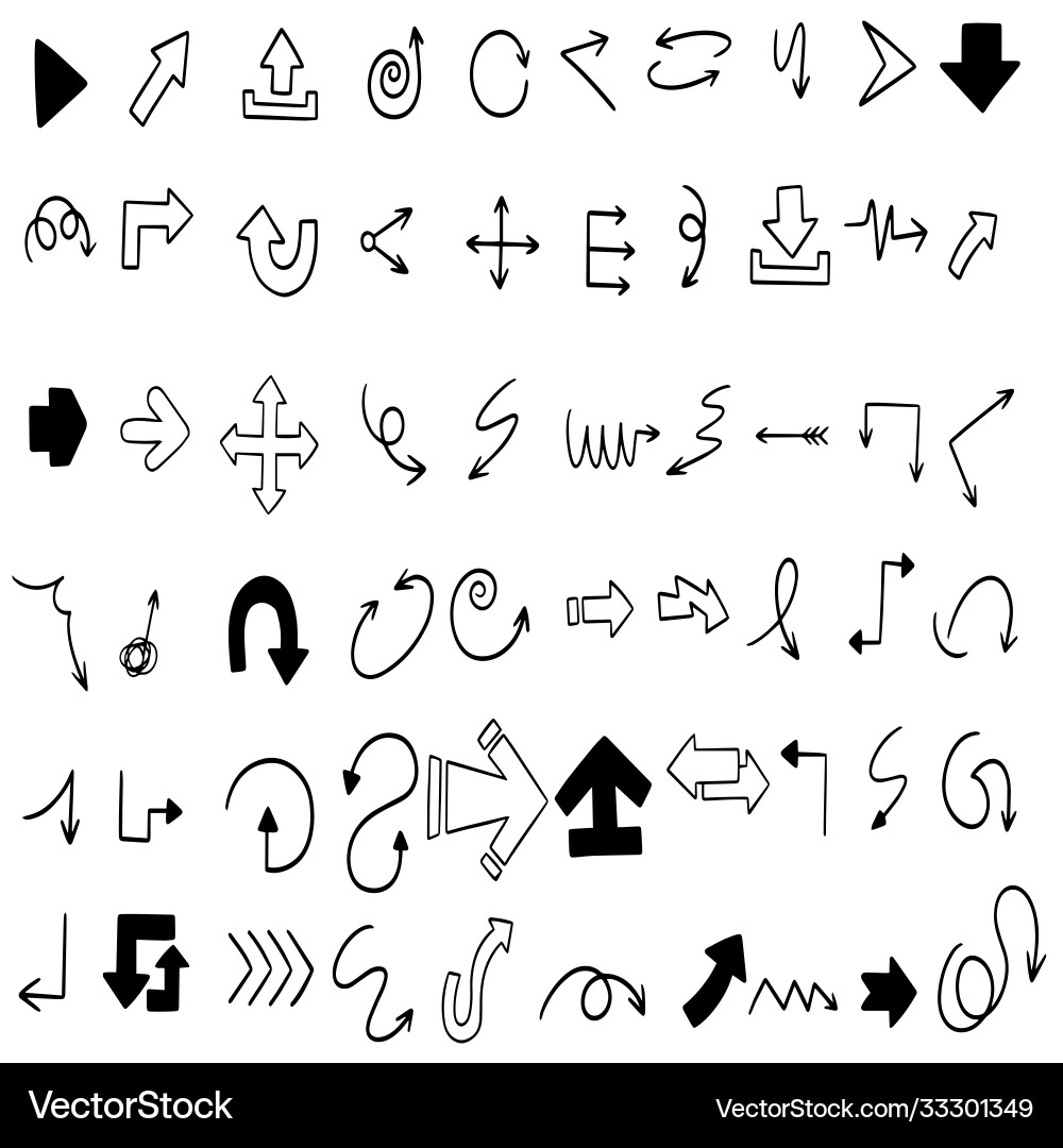Hand drawn doodle design elements drawn Royalty Free Vector