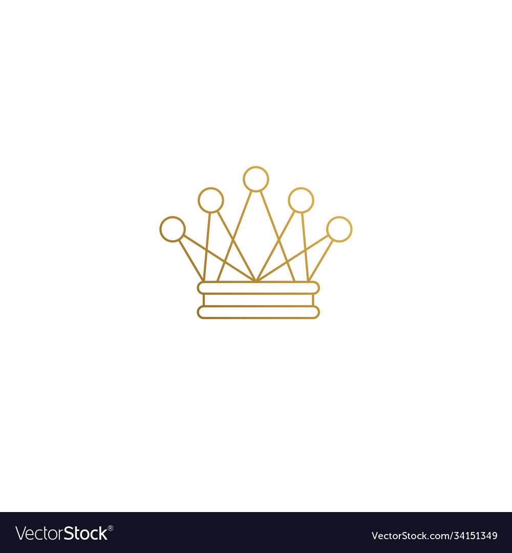 Linear design golden crown hand drawn with thin Vector Image