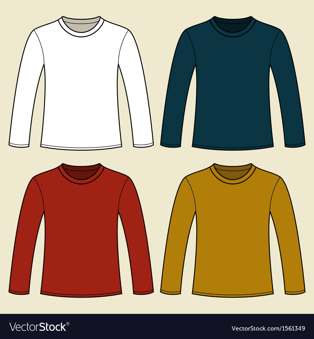 Download Long-sleeved T-shirt template Royalty Free Vector Image