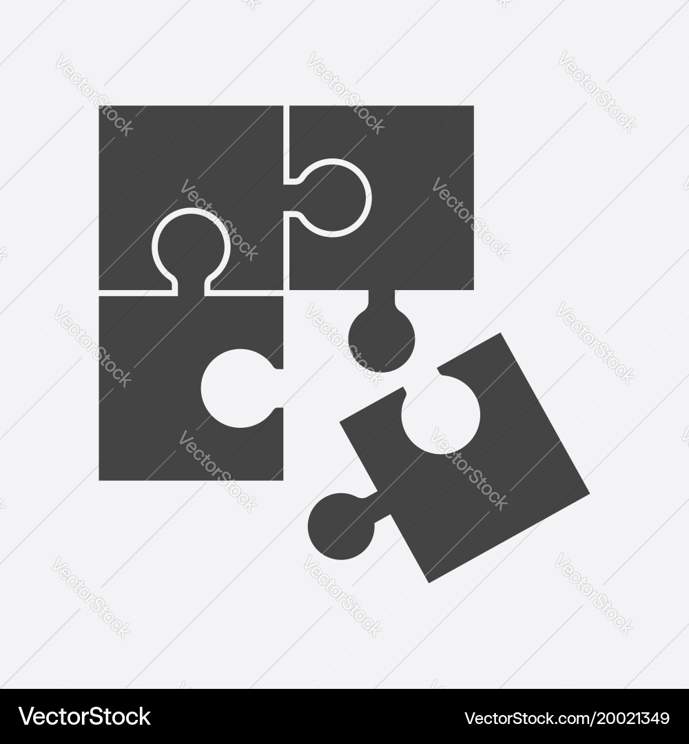 Puzzle icon flat Royalty Free Vector Image - VectorStock