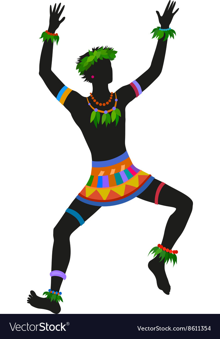 Ethnic dance hawaiian man Royalty Free Vector Image