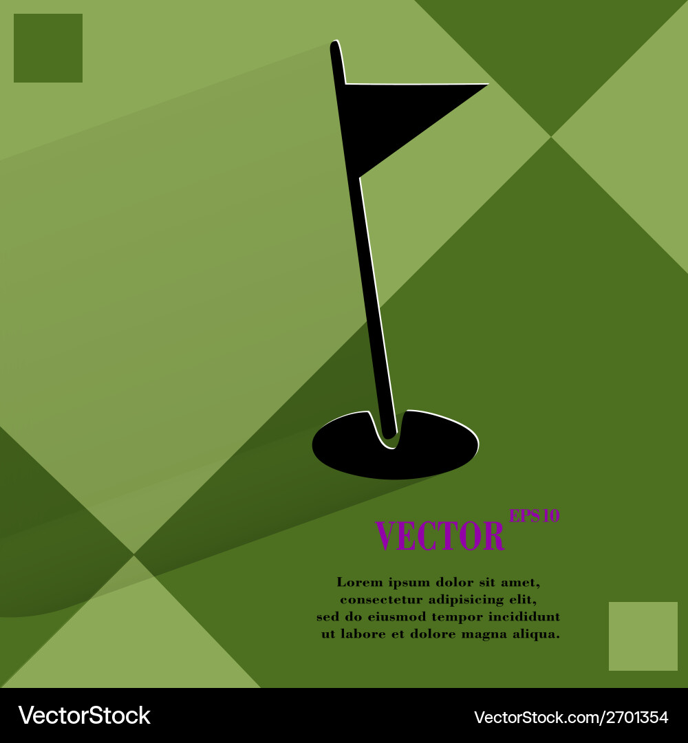 Golf flag flat modern web design Royalty Free Vector Image