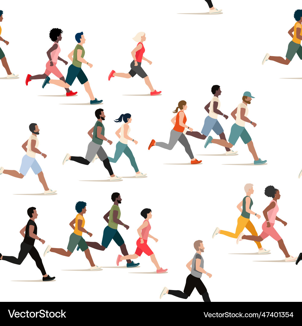 People running seamless pattern Royalty Free Vector Image