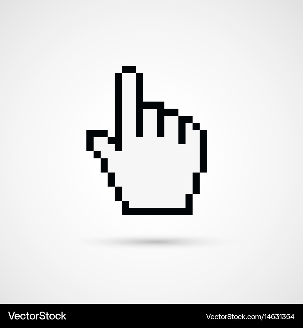 Pixel cursor icon - hand Royalty Free Vector Image