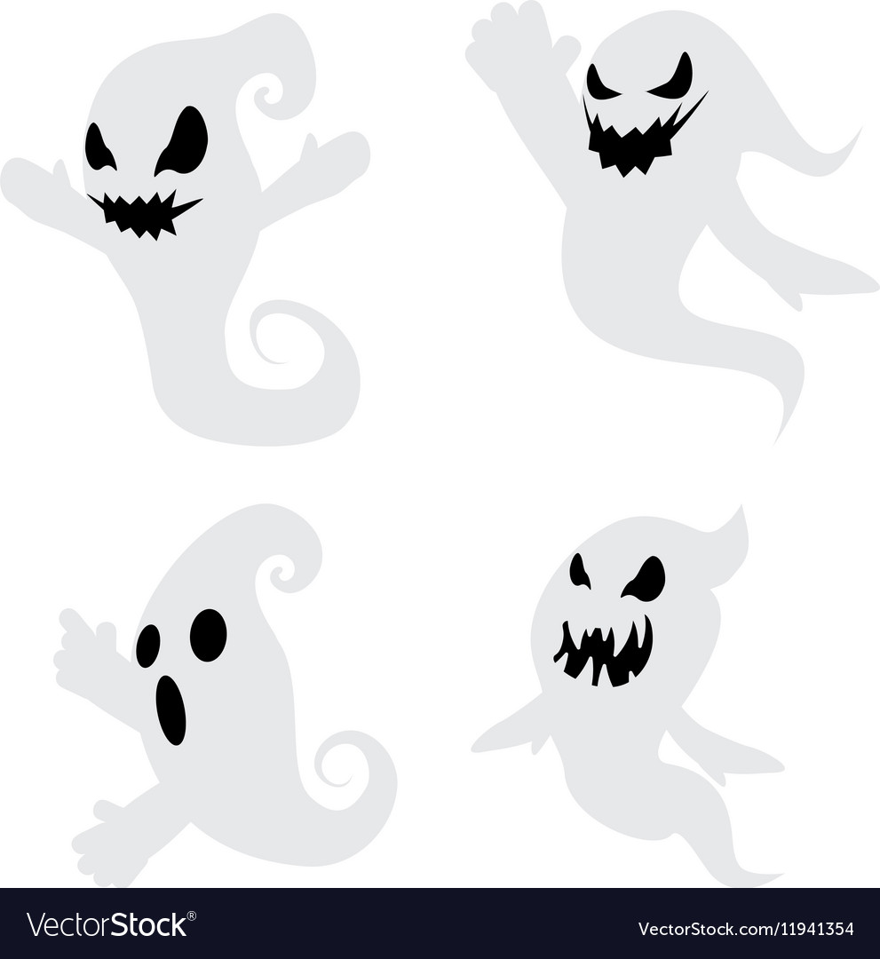 Simple spooky ghosts3 Royalty Free Vector Image