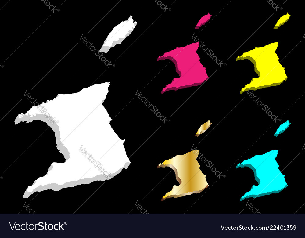 3d Map Of Trinidad And Tobago Royalty Free Vector Image 5339