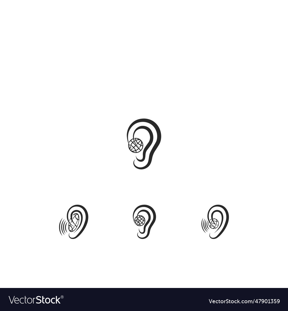 Ear hearing logo creative design template Vector Image