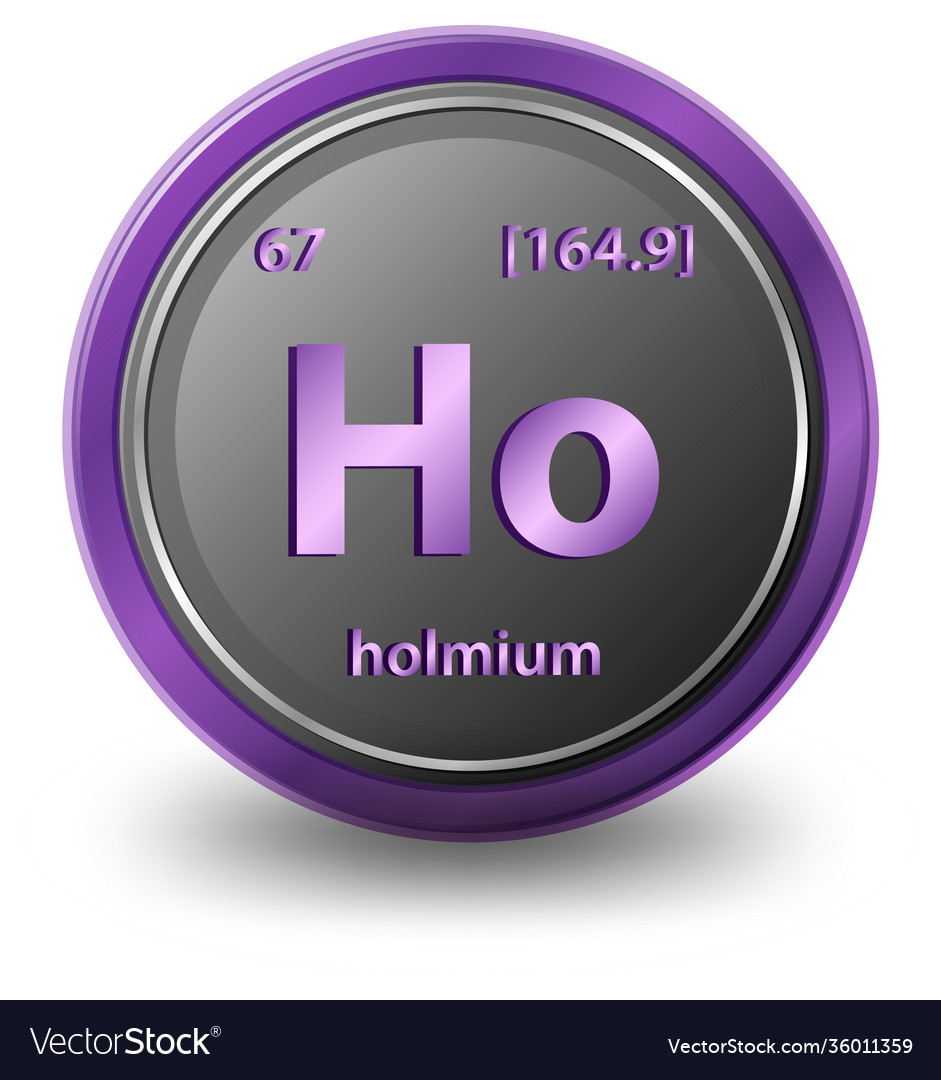 Holmium chemical element symbol Royalty Free Vector Image