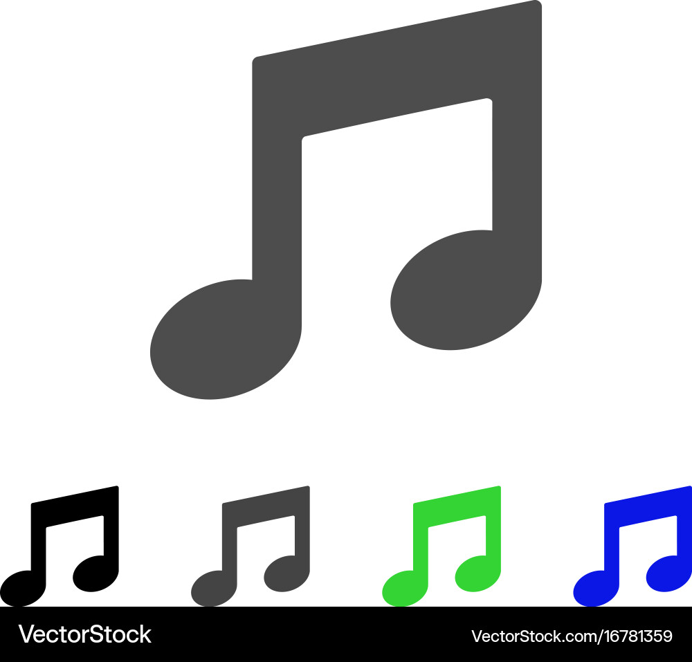 Music notes flat icon Royalty Free Vector Image