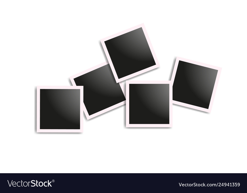 Set realistic square frames photo frame Royalty Free Vector