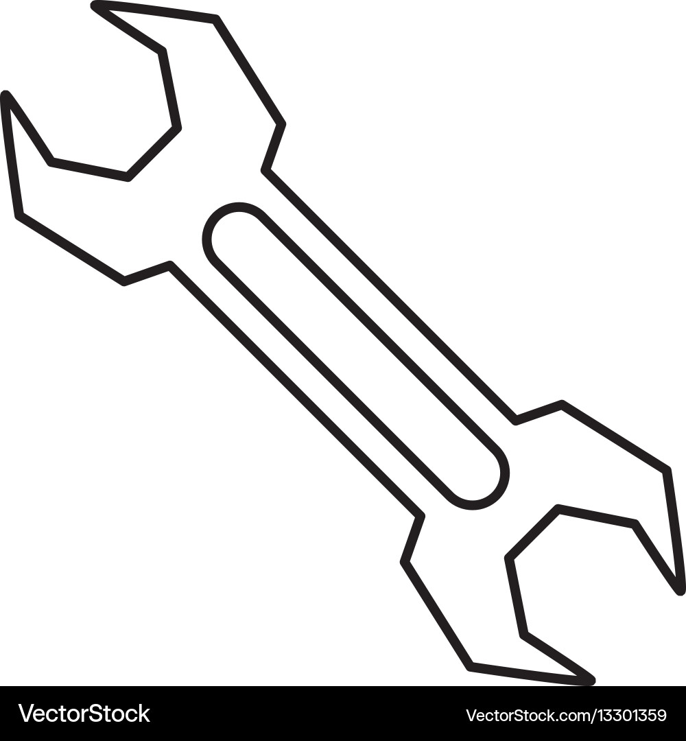 Wrench construction tool Royalty Free Vector Image