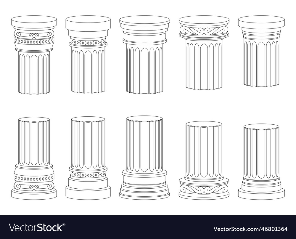 Ancient columns design isolated on background Vector Image