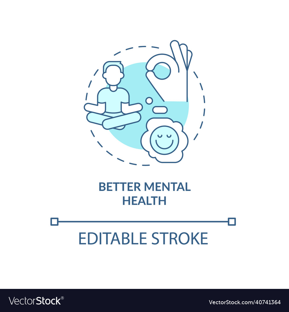 Better mental health turquoise concept icon Vector Image